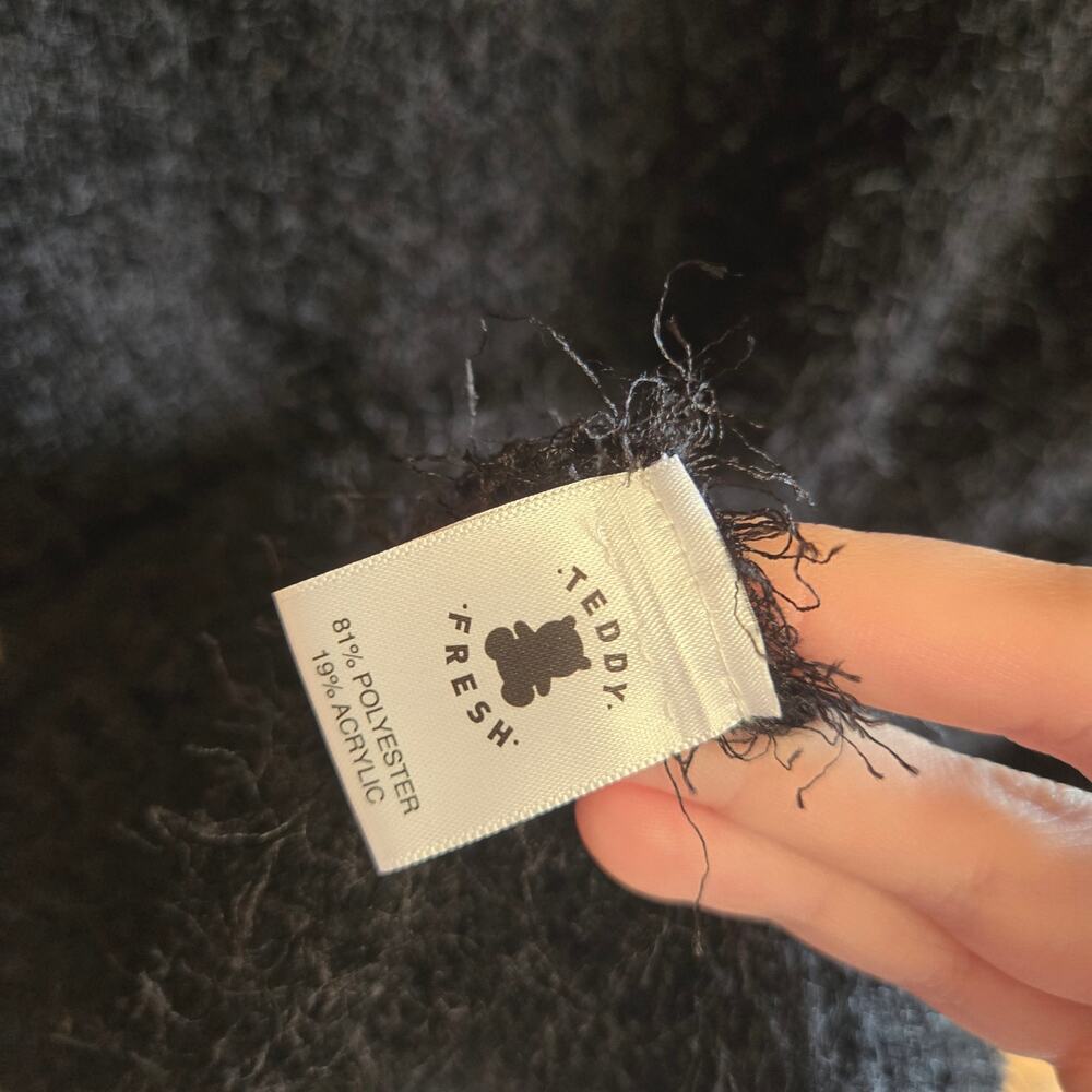 Teddy Fresh I Need A Hug Eyelash Sweater Black Rainbow Turtleneck Pullover OS - Picture 7 of 7
